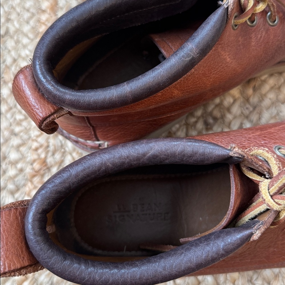 L.L.Bean 10.5D Brown Leather Signature Chukka Boots Mens - Picture 3 of 9